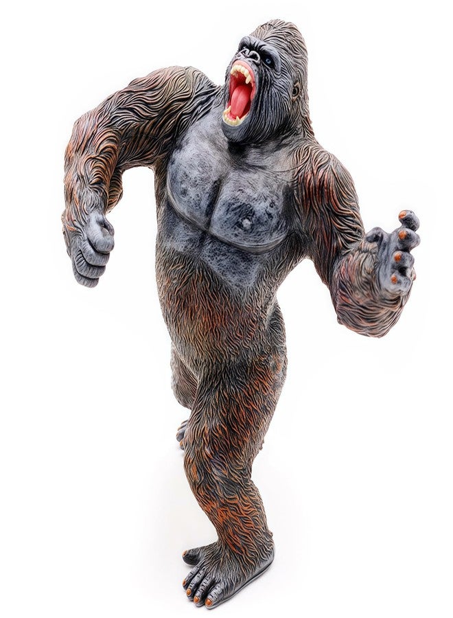 Higherbros Gorilla Action Figure Toys Standing Rampage Gorilla Fight Mode Gorilla Ape Solid Wild Animal Figurines for Kids Birthday and Home Decoration - Image 1
